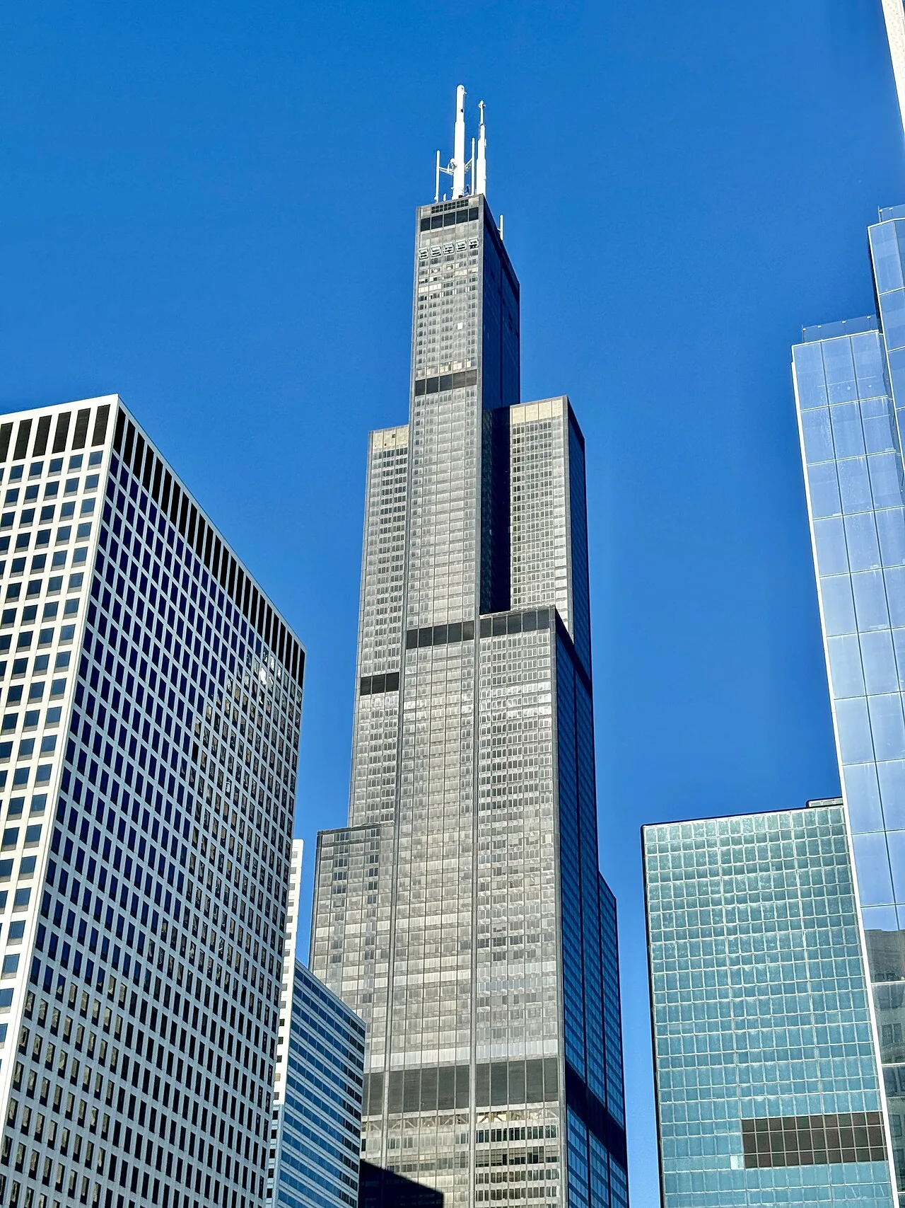 Willis Tower and the Chicago skyline at dusk